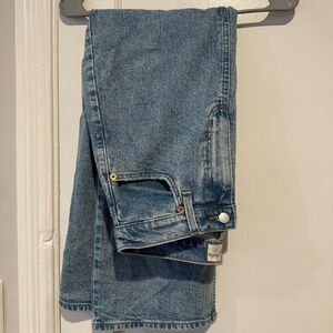 Women's Long High Waist Slit Hem Jean Midi Skirt